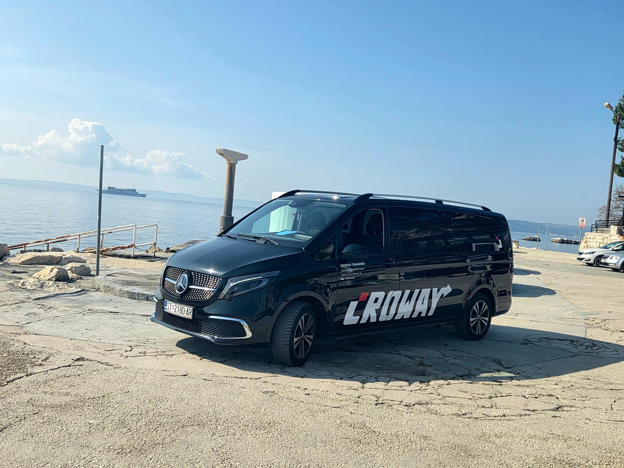 Croway Transfer Mercedes V-Class parked seaside in Croatia